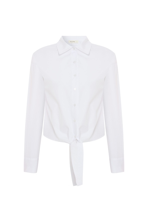  UZUN KOLLU GÖMLEK GÖRÜNÜMLÜ BAĞLAMALI BLUZ