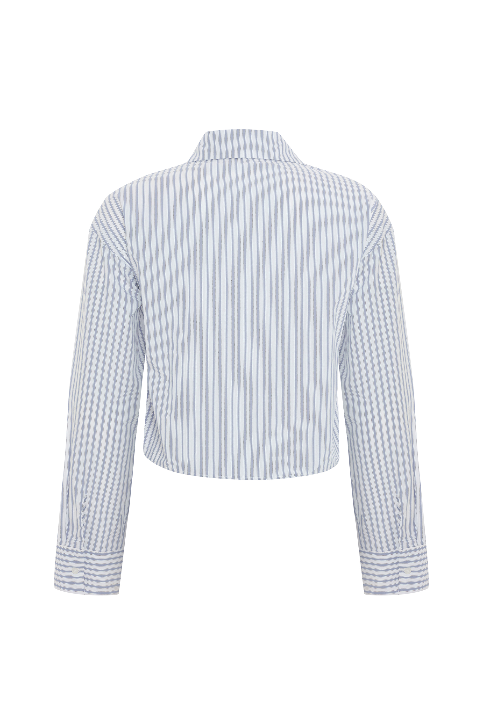 ÇİZGİLİ UZUN KOLLU GÖMLEK GÖRÜNÜMLÜ BAĞLAMALI BLUZ