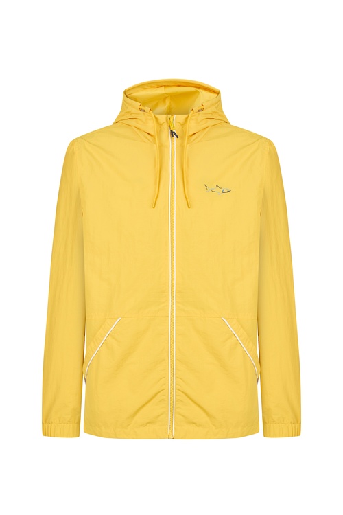  BASKI DETAYLI KAPÜŞONLU YAĞMURLUK