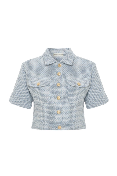  EKOSELİ KISA KOLLU CROP CEKET