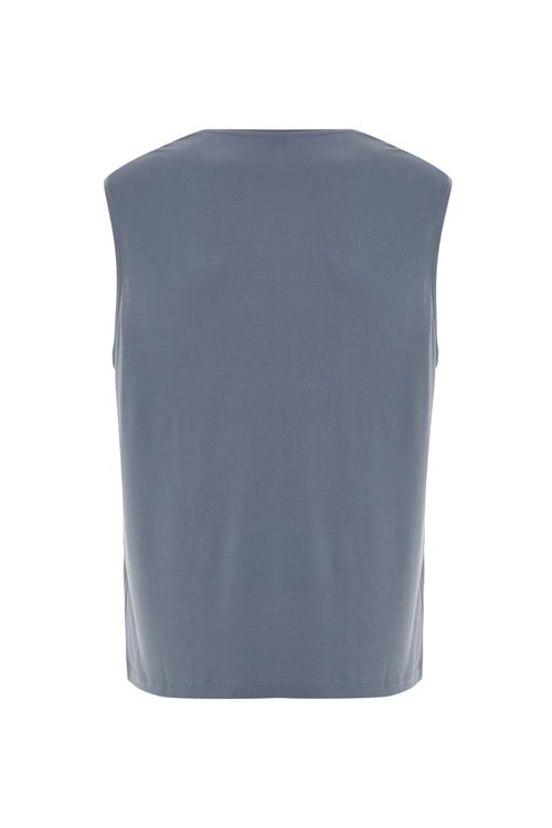 BİSİKLET YAKA KOLSUZ MODAL T-SHIRT