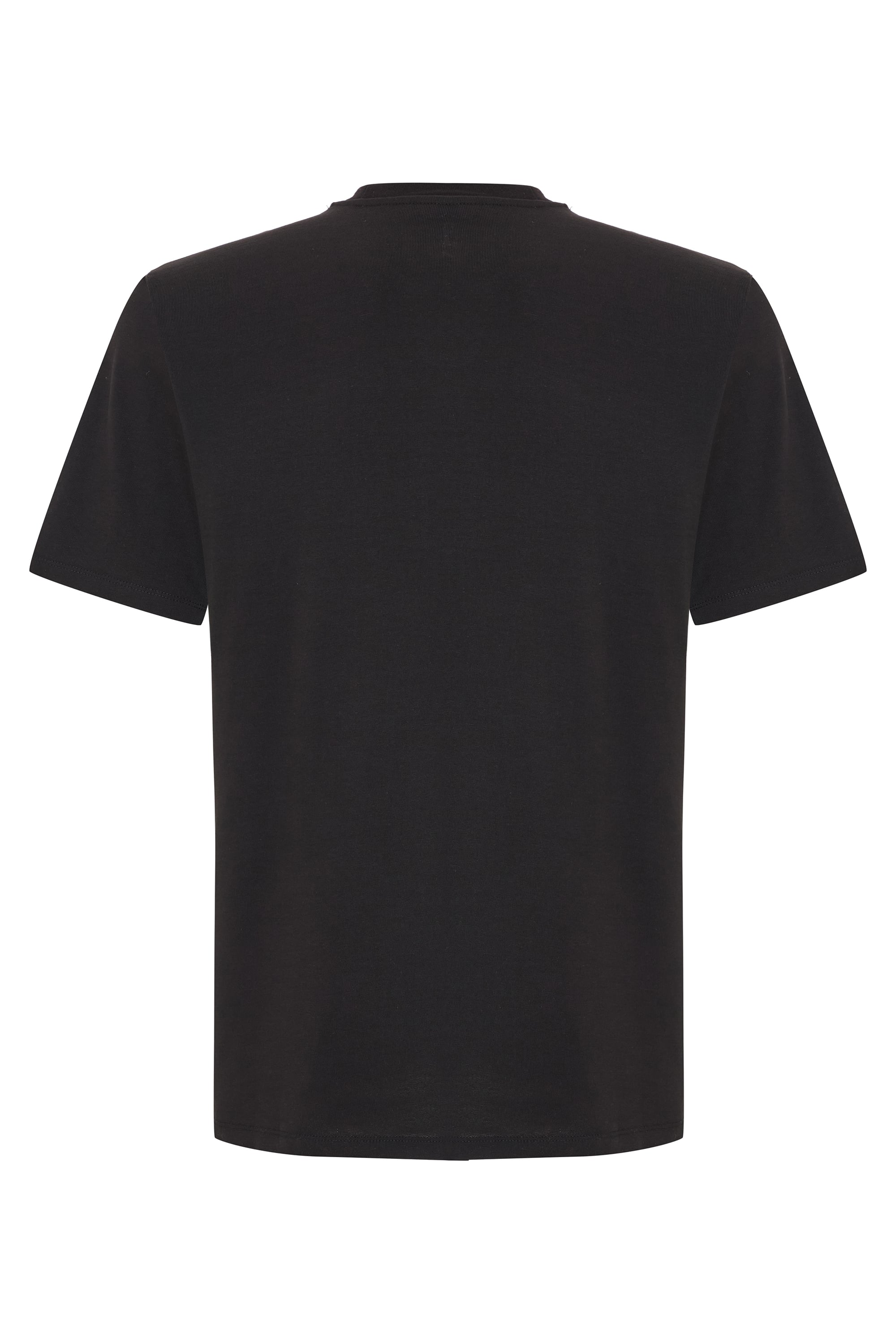 Erkek Siyah Bisiklet Yaka Loose Fit Kısa Kollu T-Shirt