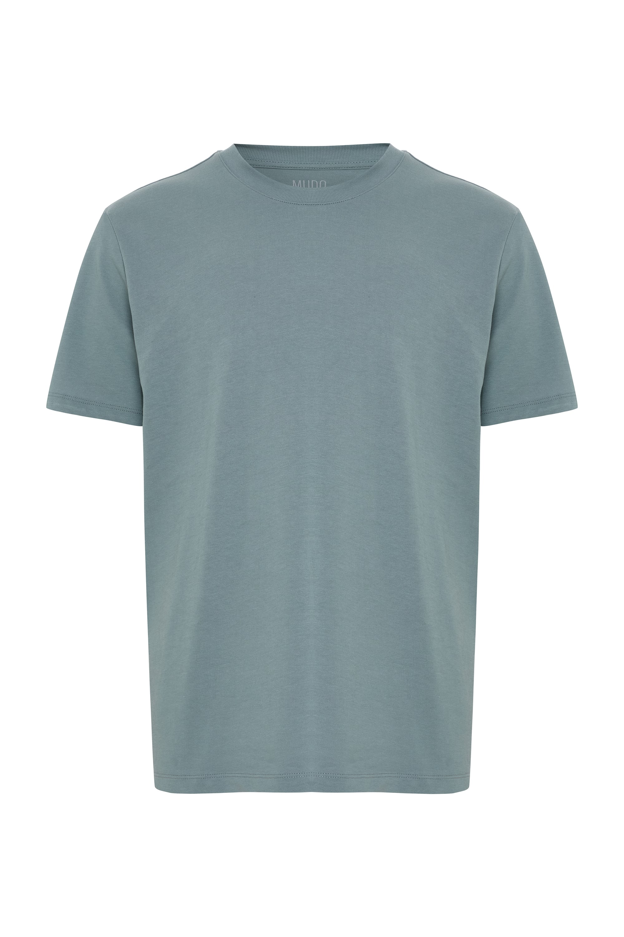 Erkek Mavi Bisiklet Yaka Loose Fit Kısa Kollu T-Shirt
