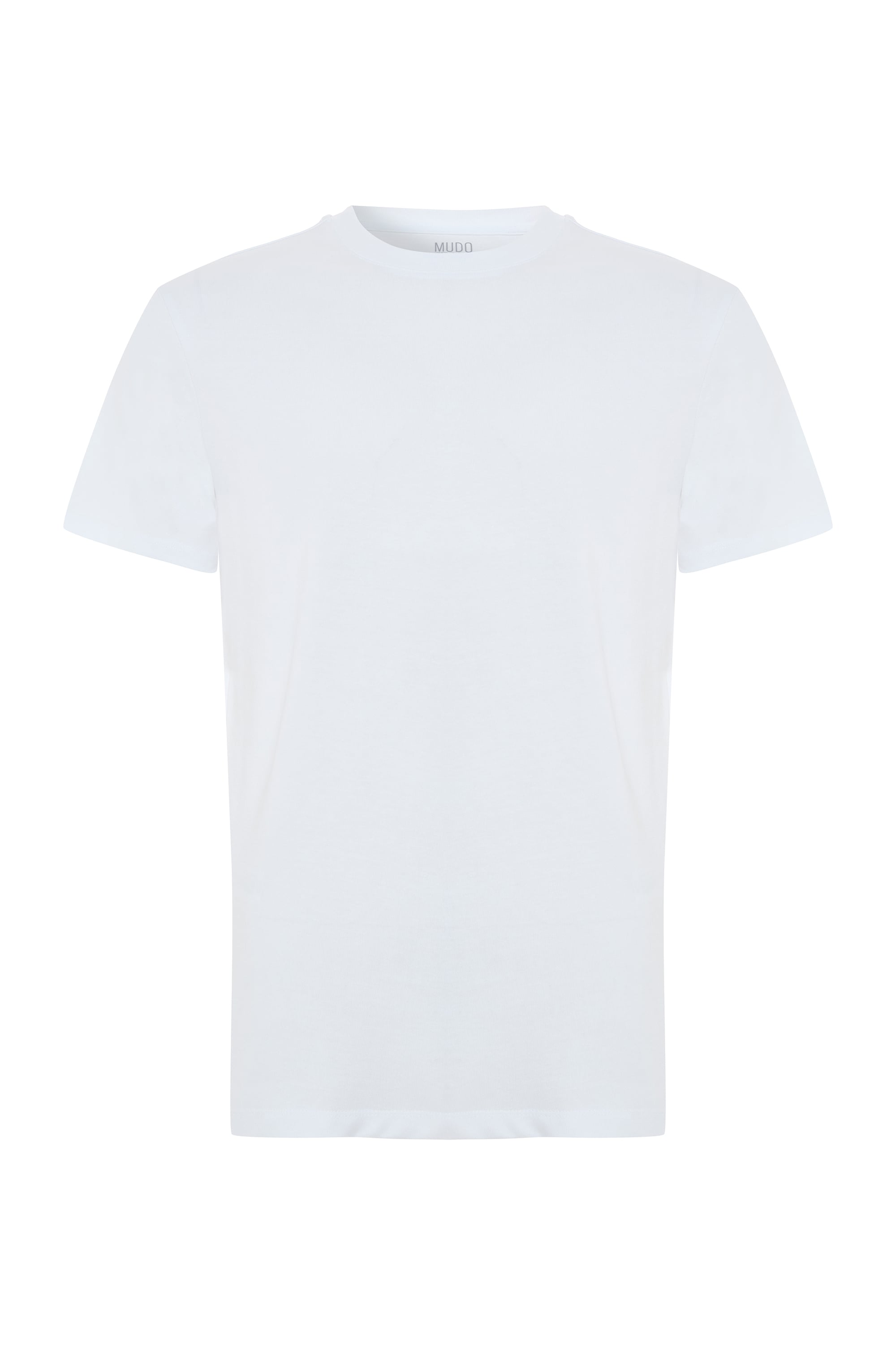 Erkek Beyaz Bisiklet Yaka Loose Fit Kısa Kollu T-Shirt