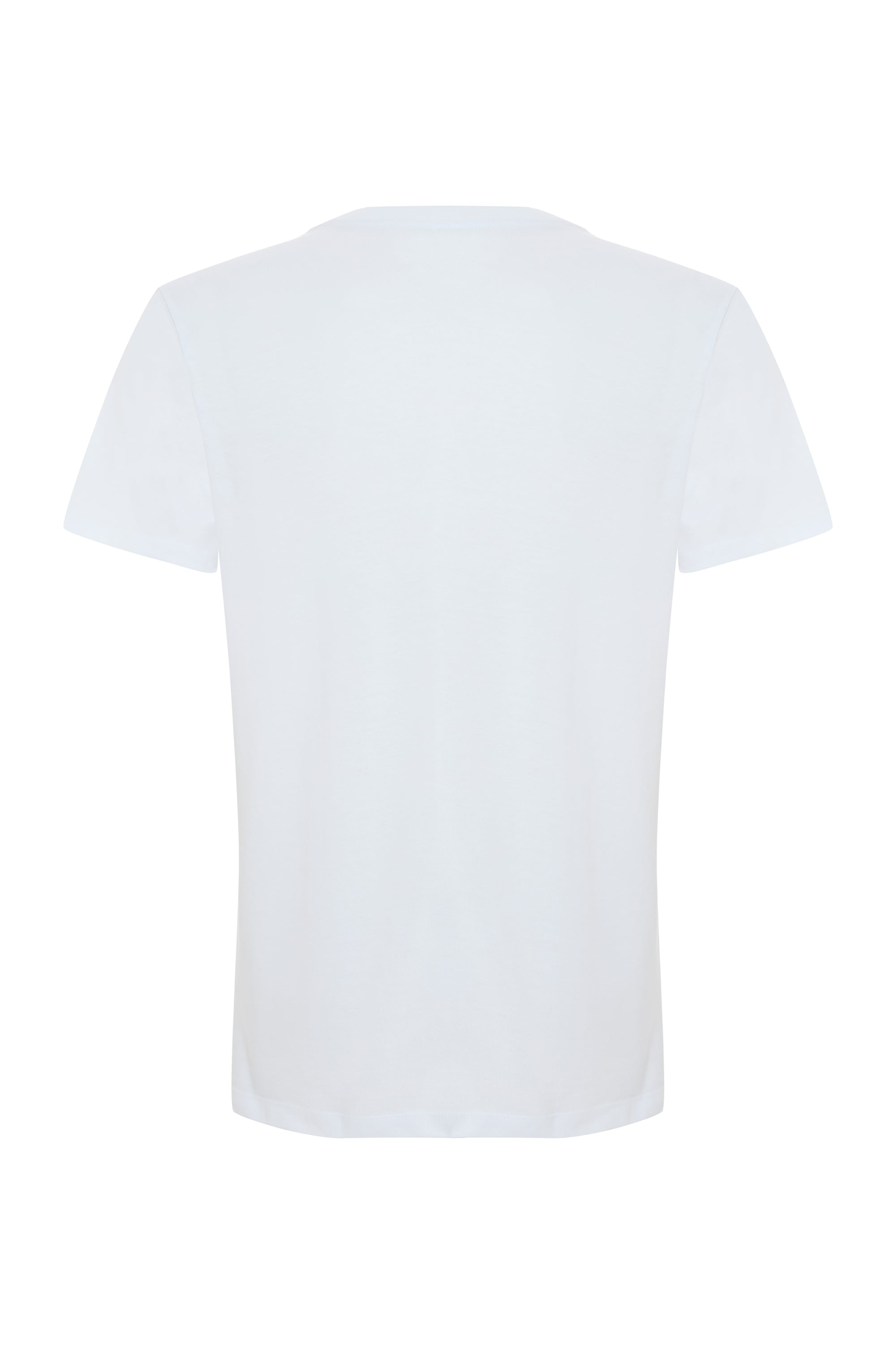 Erkek Beyaz Bisiklet Yaka Loose Fit Kısa Kollu T-Shirt