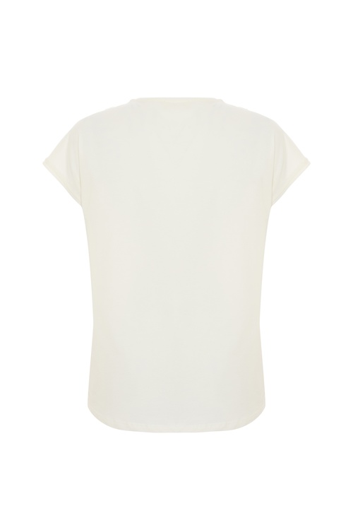  BASKILI DÜŞÜK KOL T-SHIRT