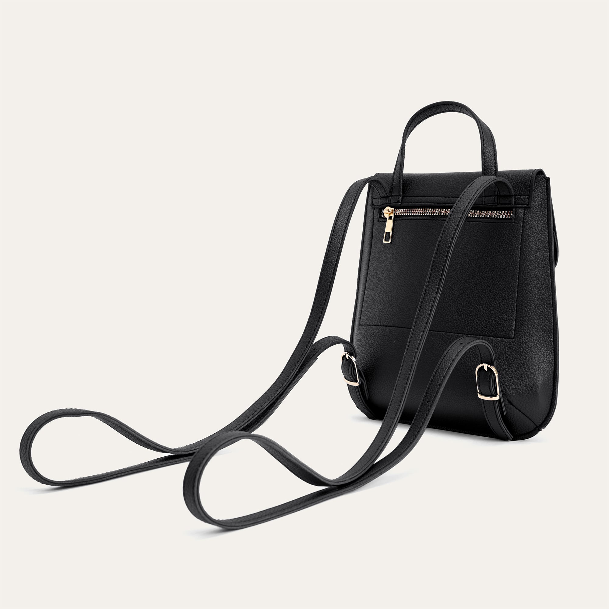 DERİ GÖRÜNÜMLÜ KAPAKLI SIRT ÇANTASI