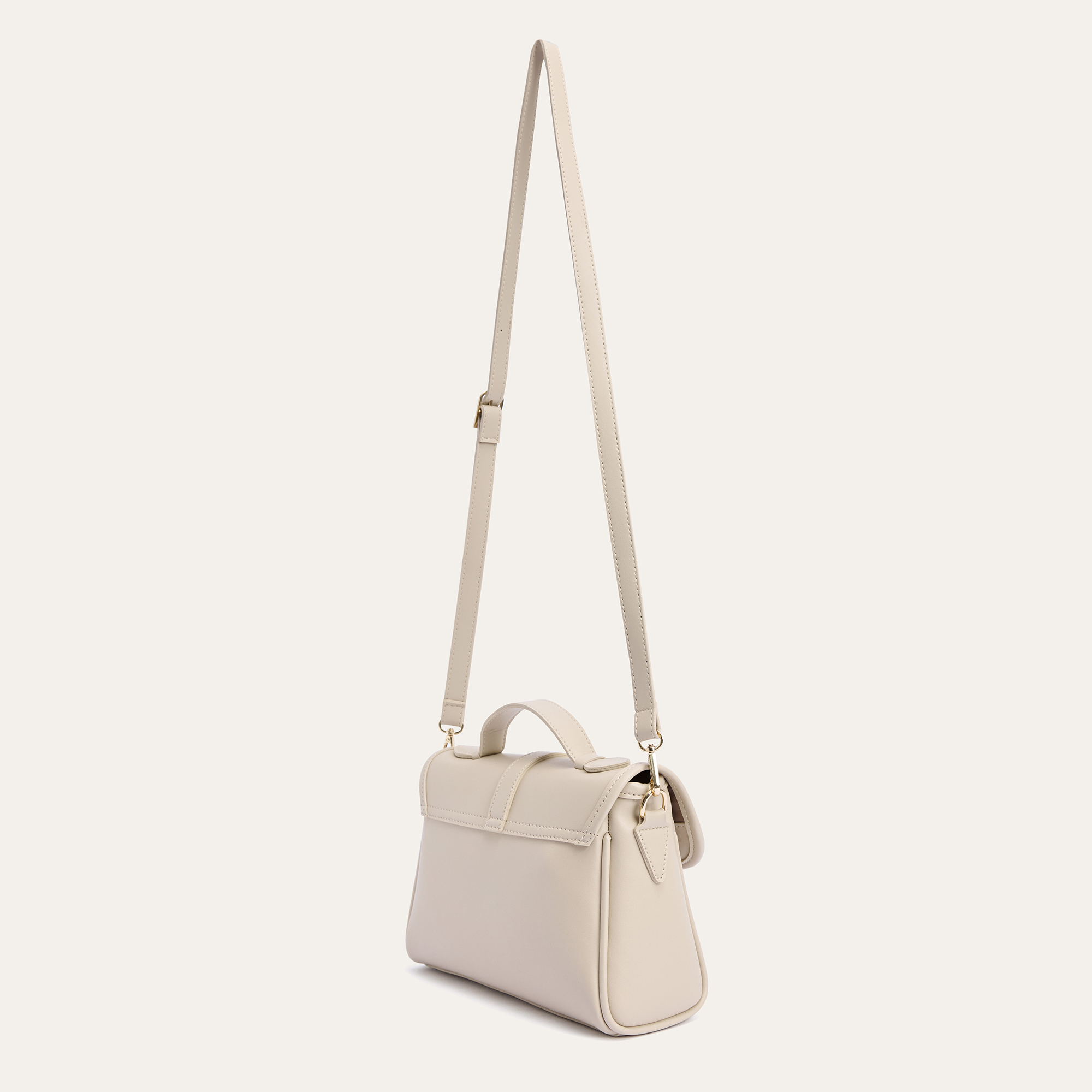 DERİ GÖRÜNÜMLÜ TOKALI OMUZ ÇANTASI