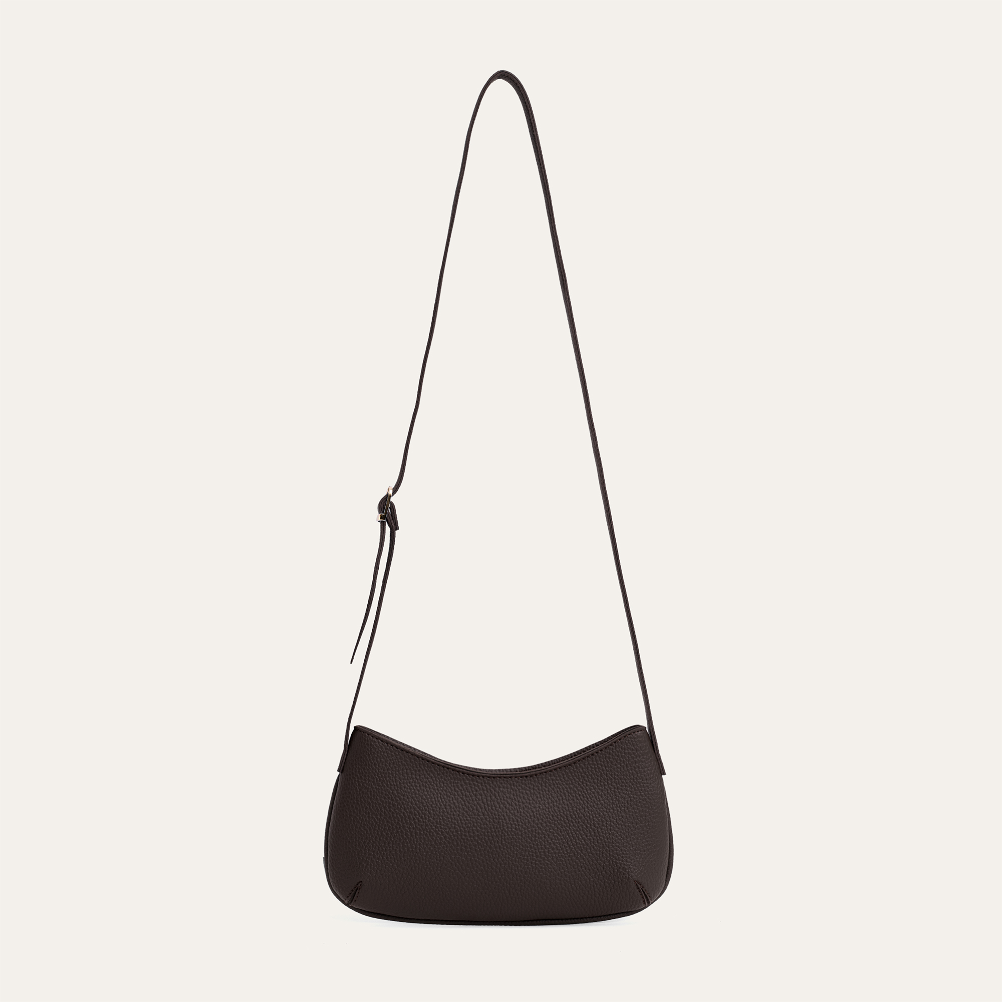 DERİ GÖRÜNÜMLÜ OVAL OMUZ ÇANTASI