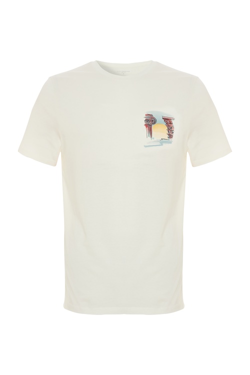  BASKILI BİSİKLET YAKA T-SHIRT