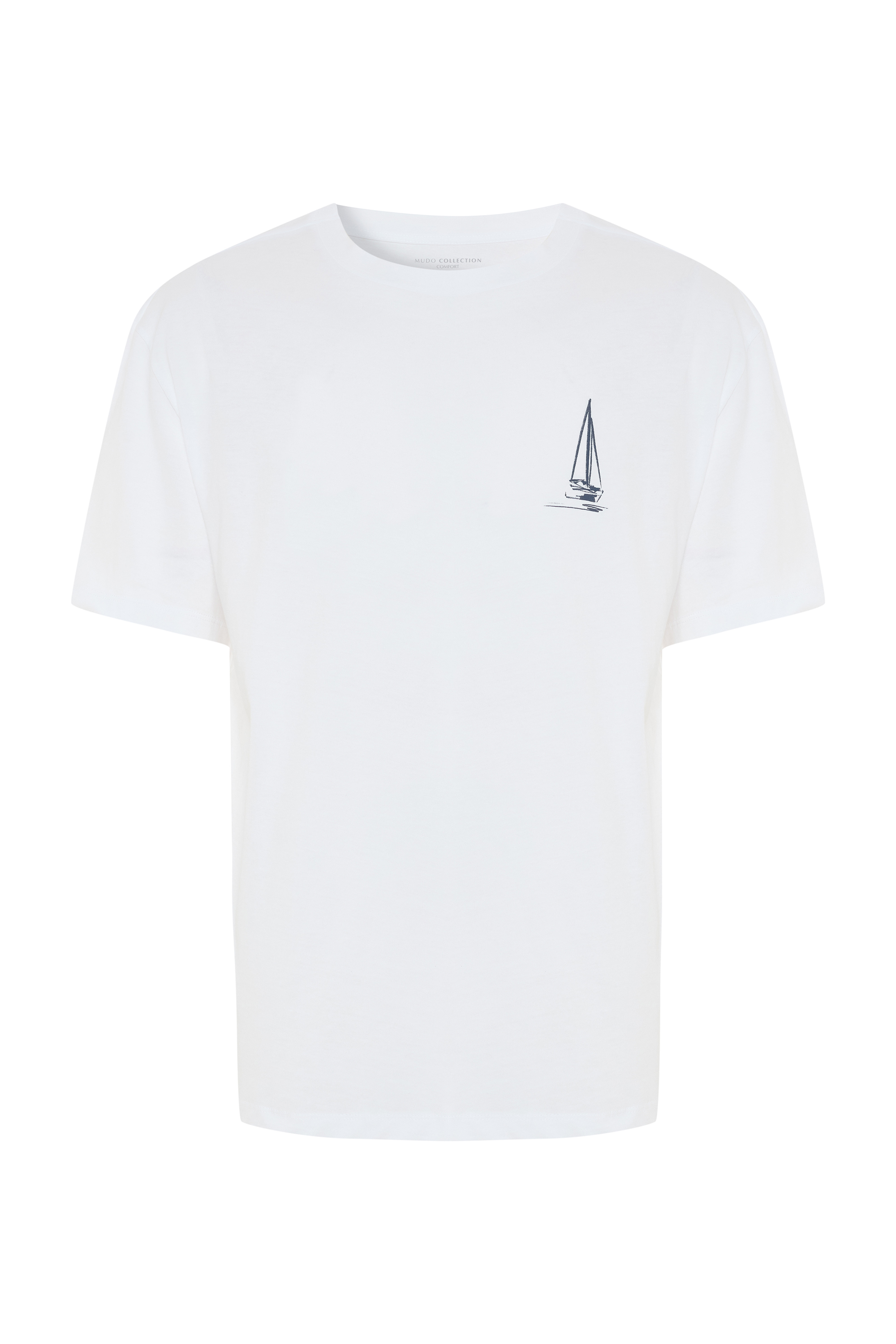 Erkek Beyaz Comfort Fit Baskılı Kısa Kollu T-Shirt