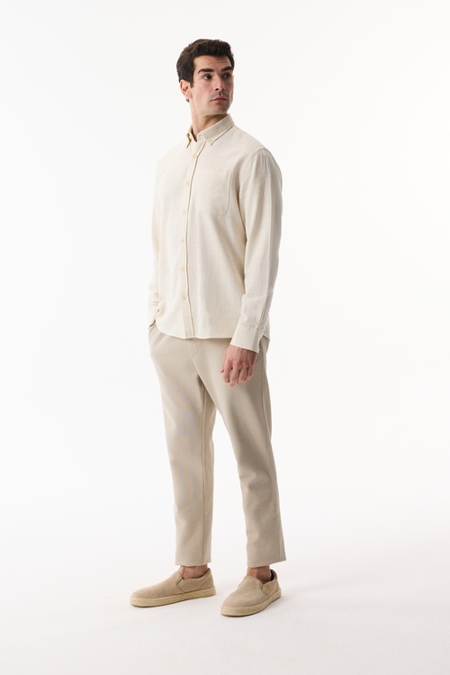 REGULAR FIT DÜĞMELİ YAKA UZUN KOLLU GÖMLEK