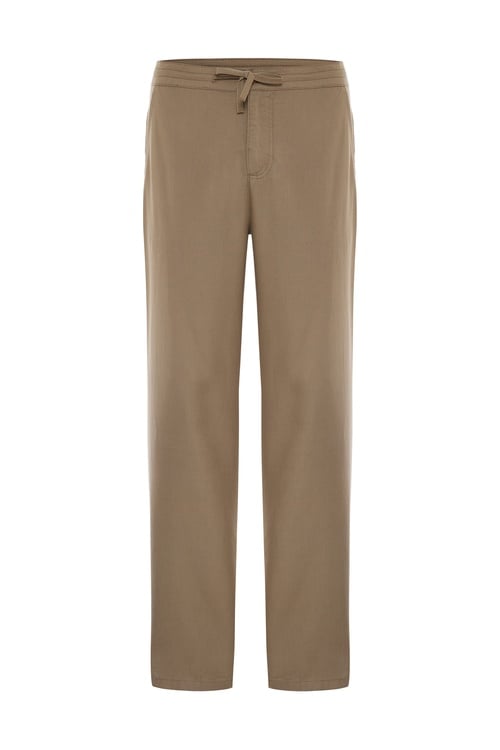  STRAIGHT FIT BELİ BAĞLAMALI TENCEL PANTOLON