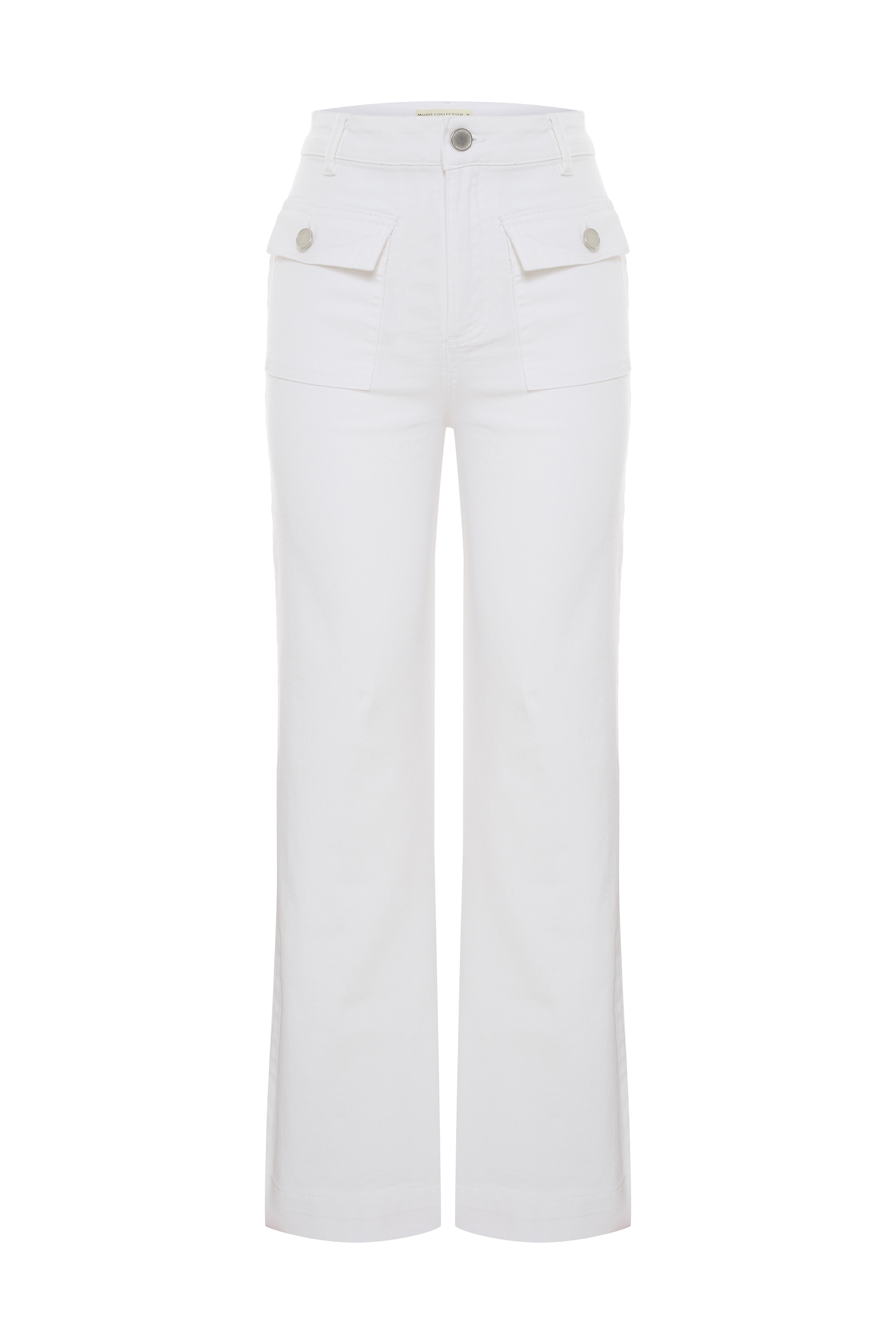 CEP DETAYLI CROPPED FLARE FIT PANTOLON