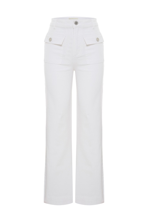  CEP DETAYLI CROPPED FLARE FIT PANTOLON