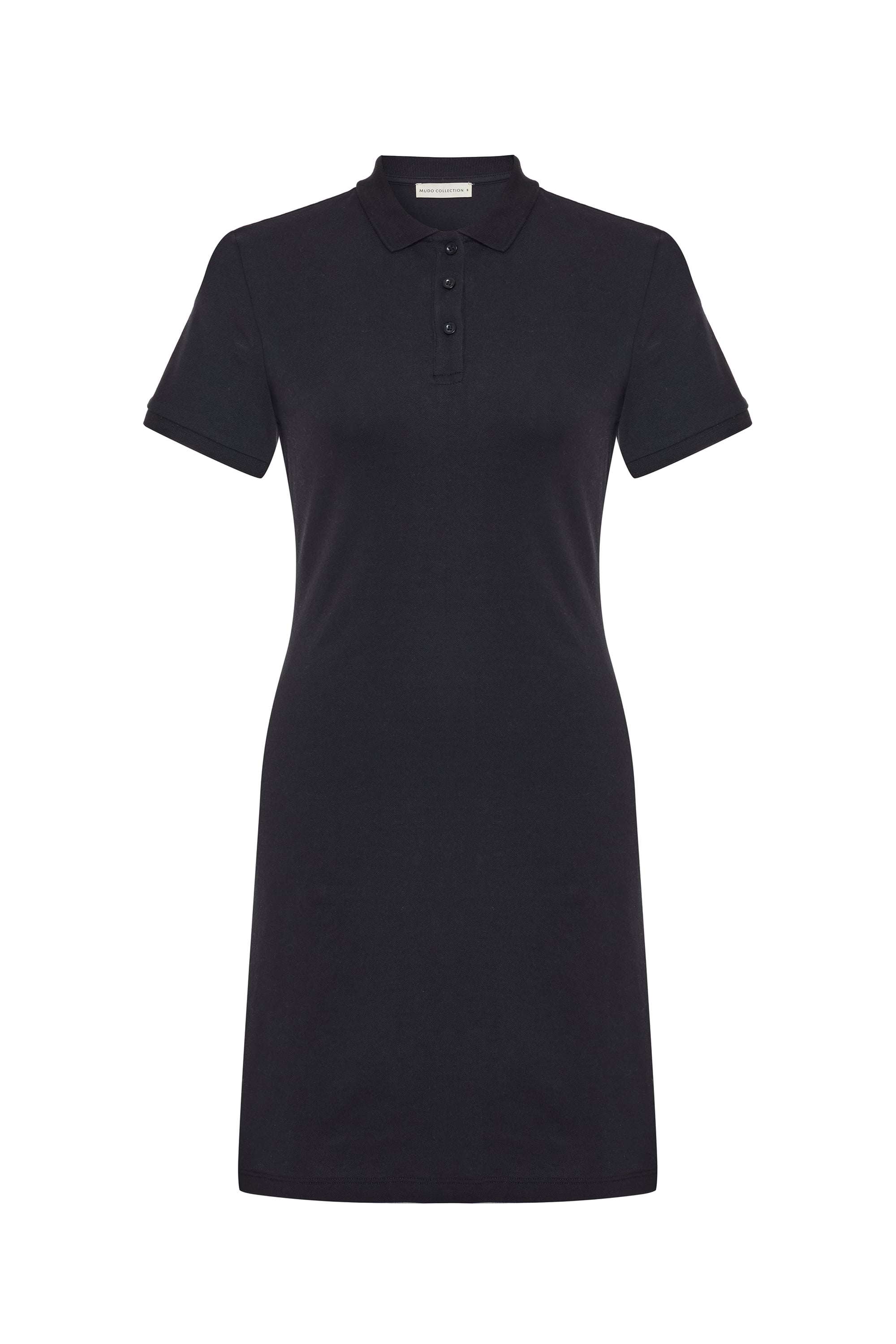 POLO YAKA KISA KOLLU MİNİ ELBİSE