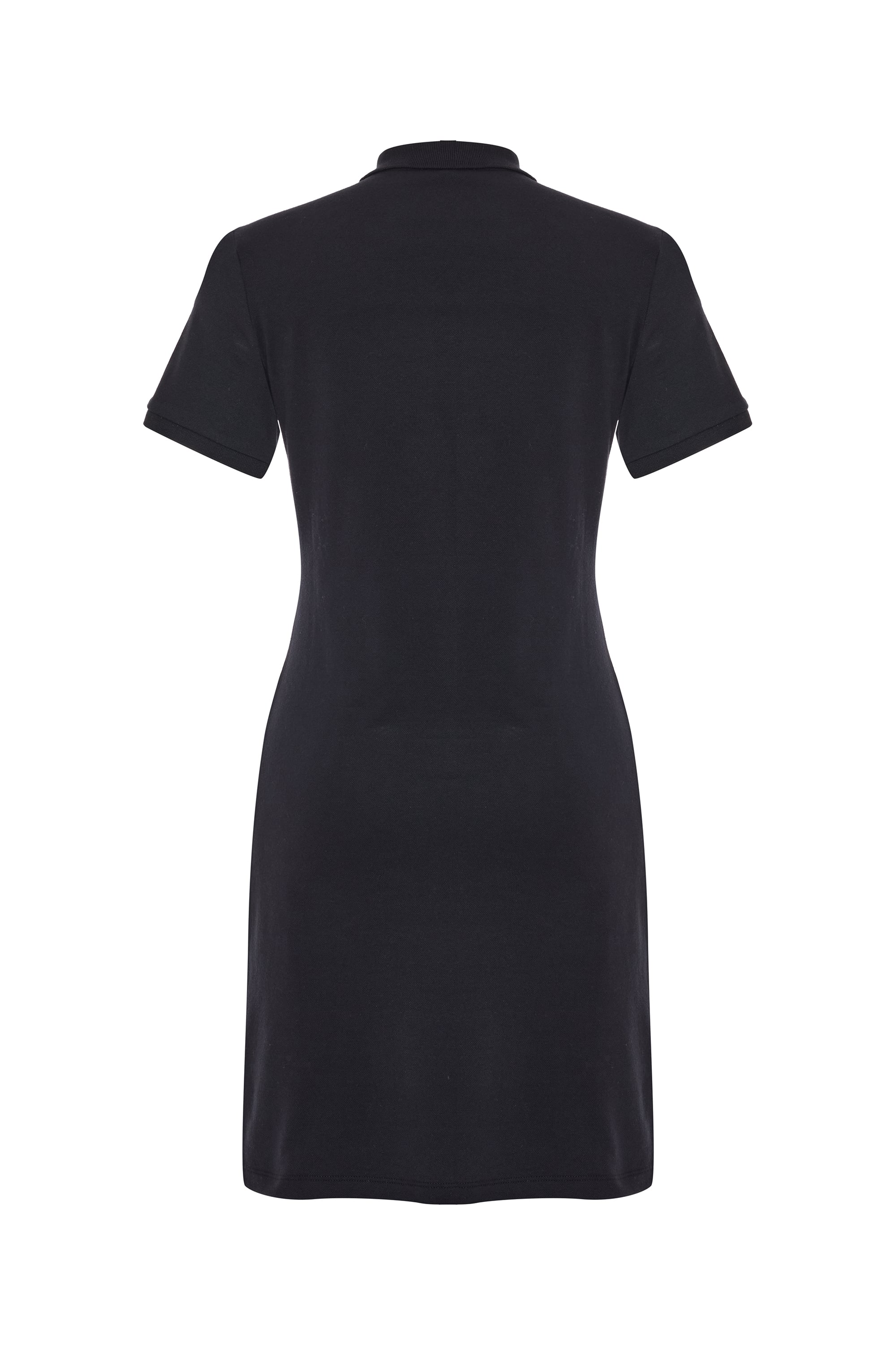 POLO YAKA KISA KOLLU MİNİ ELBİSE