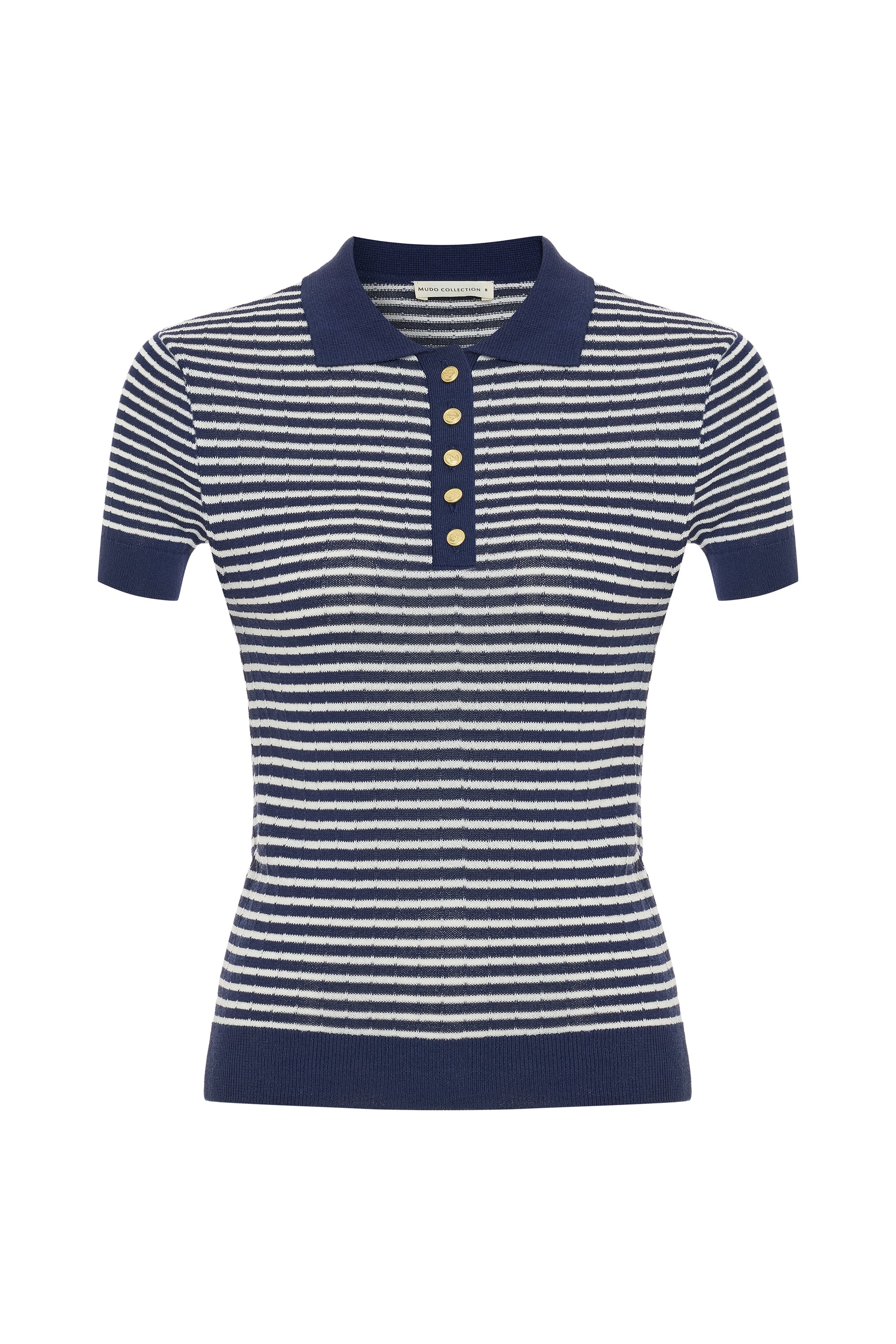 POLO YAKA ÇİZGİLİ KISA KOLLU TRİKO KAZAK