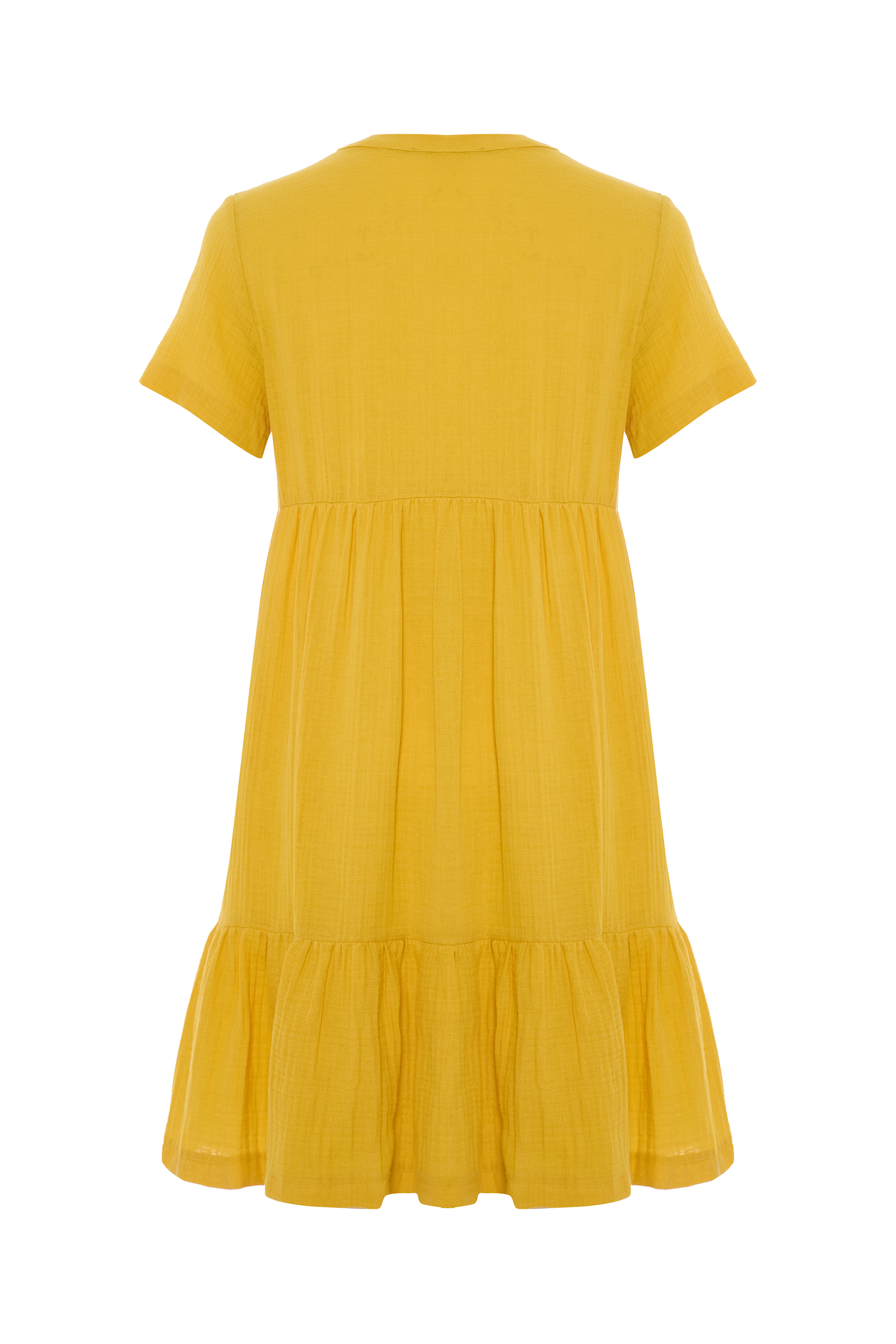 V YAKA KISA KOLLU MİNİ KLOŞ ELBİSE