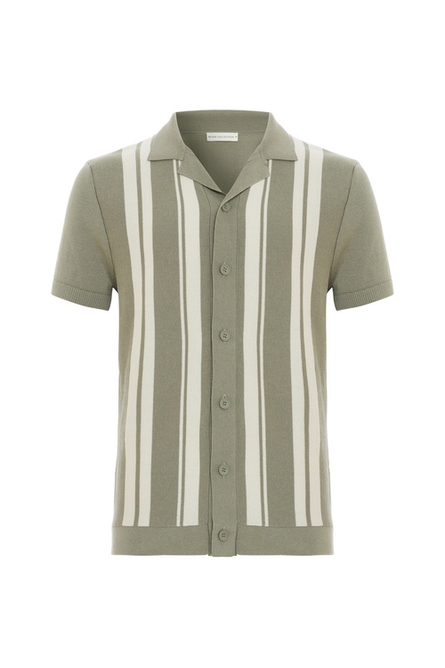  ÇİZGİLİ KISA KOLLU TRİKO GÖMLEK