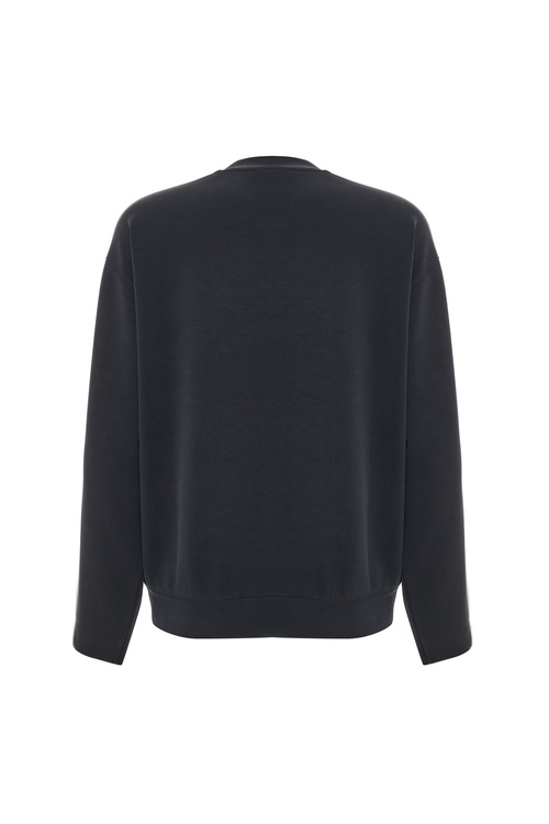  ŞERİT DETAYLI OVERSIZE MODAL SWEATSHIRT