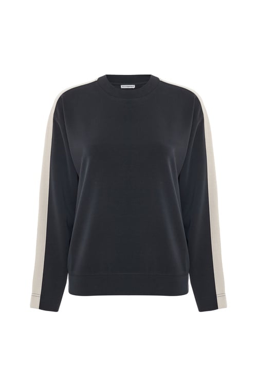  ŞERİT DETAYLI OVERSIZE MODAL SWEATSHIRT