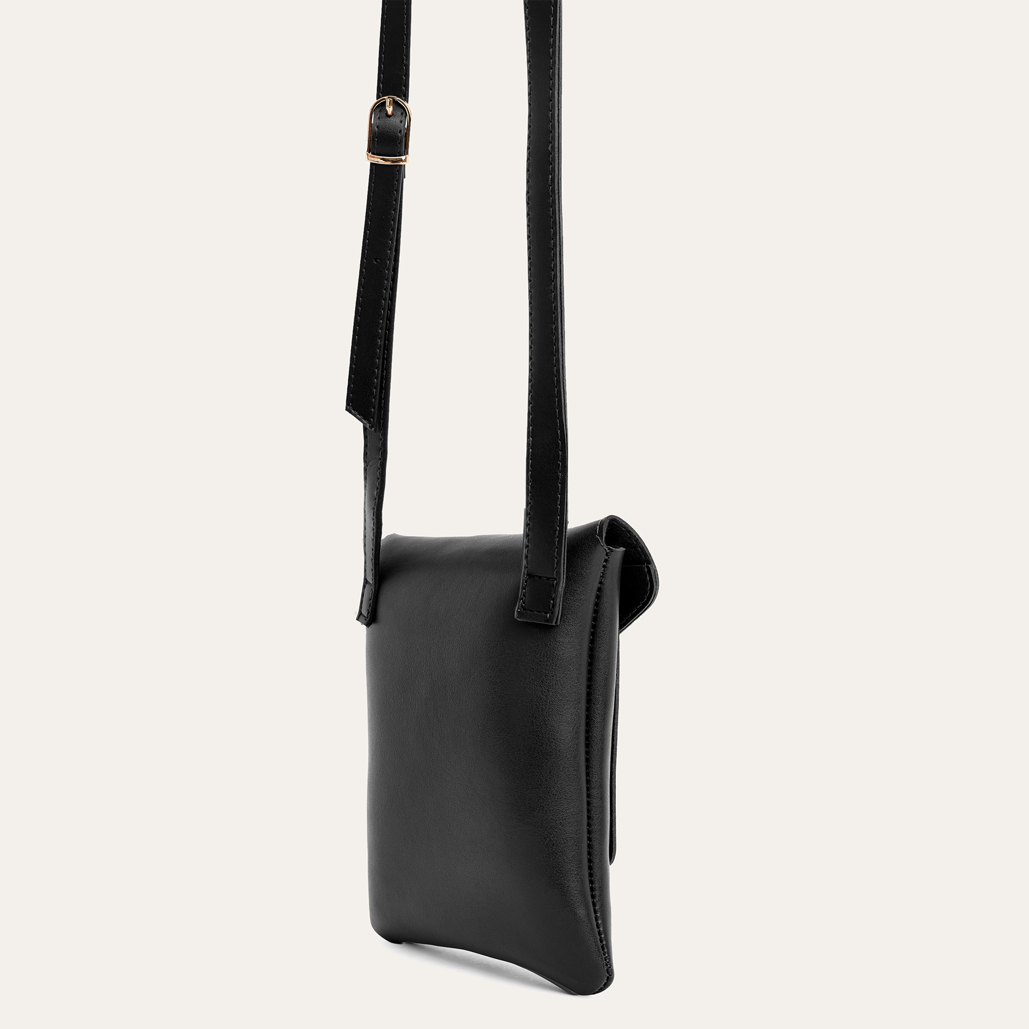 DERİ GÖRÜNÜMLÜ KAPAKLI TELEFON ÇANTASI