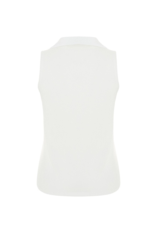  V YAKA KOLSUZ FITTED BLUZ