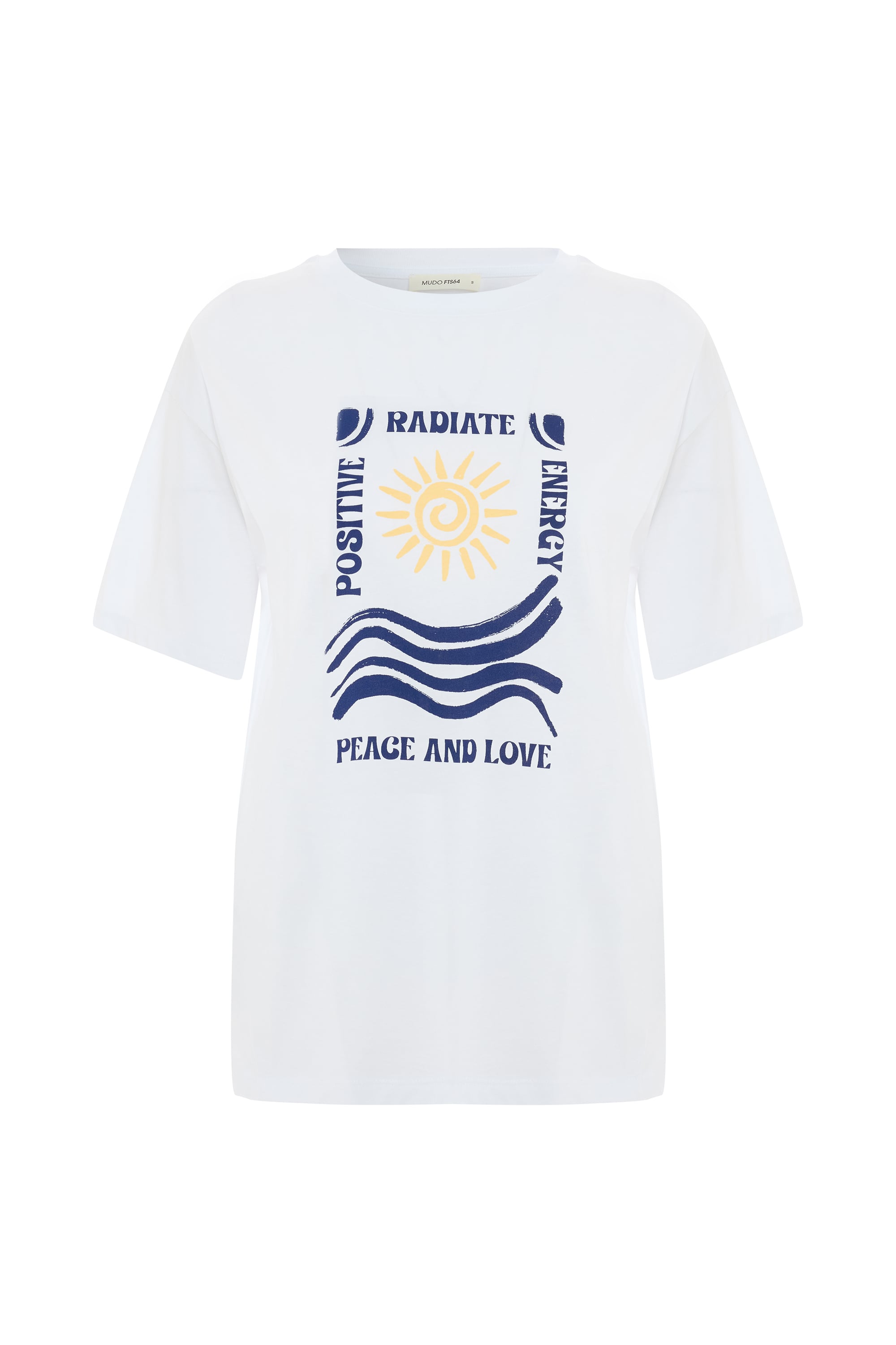 LOOSE FIT ETNİK BASKILI BİSİKLET YAKA T-SHIRT