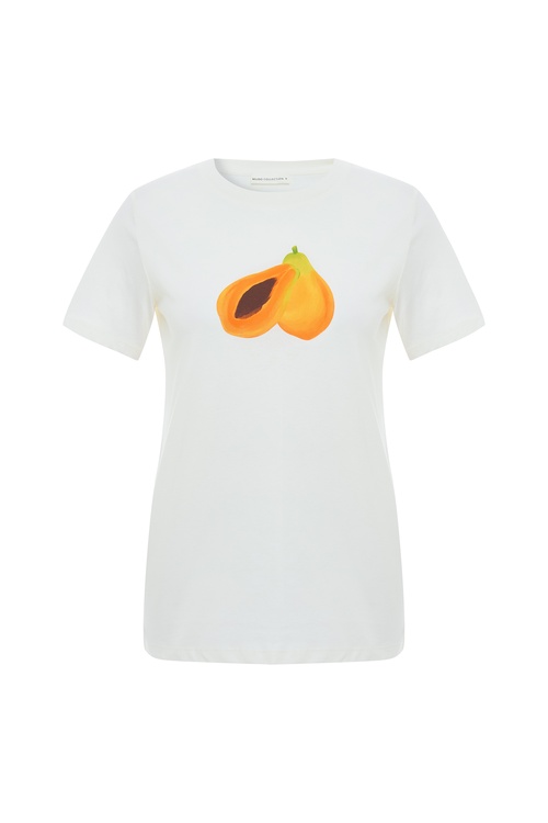  BASKILI BİSİKLET YAKA T-SHIRT