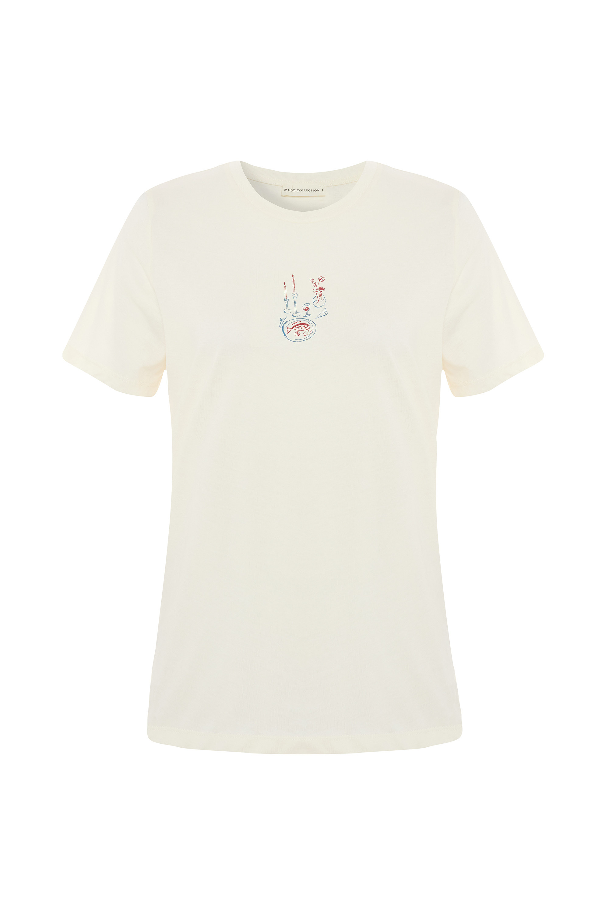 BASKILI BİSİKLET YAKA T-SHIRT