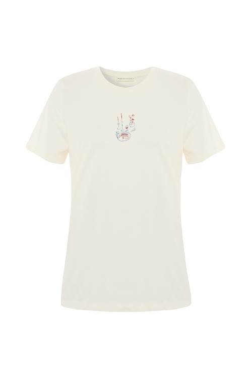  BASKILI BİSİKLET YAKA T-SHIRT