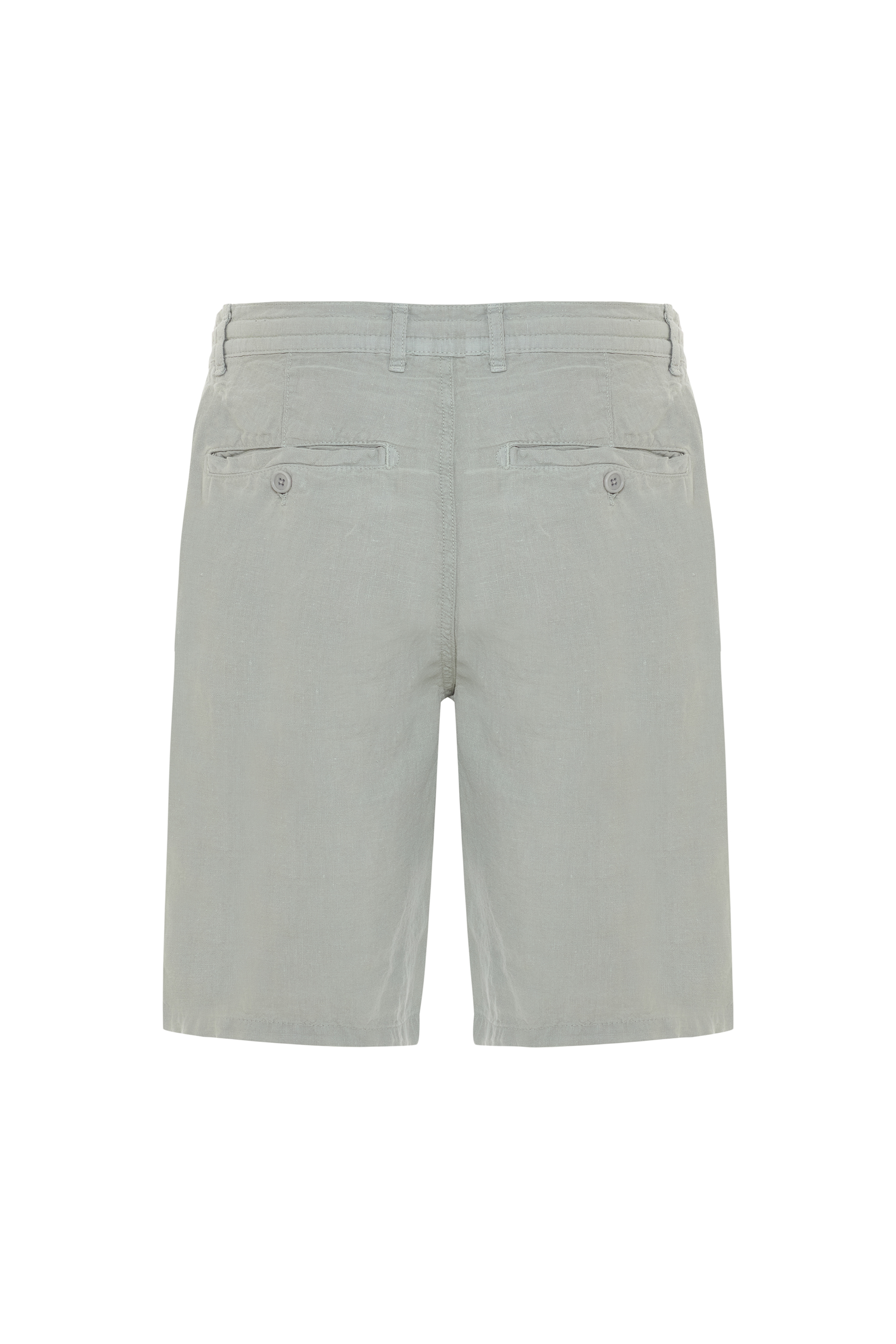 STRAIGHT FIT BAĞLAMALI KETEN ŞORT