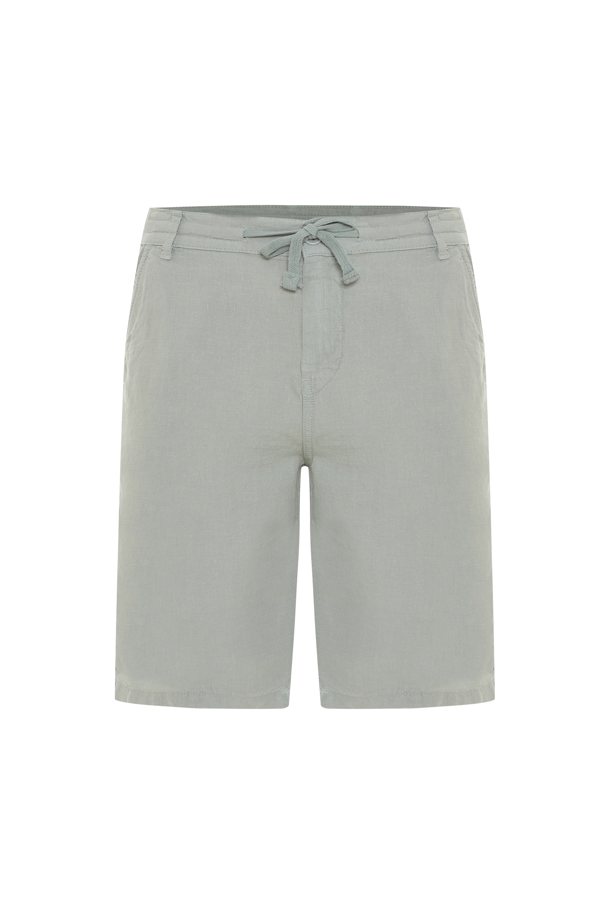 STRAIGHT FIT BAĞLAMALI KETEN ŞORT