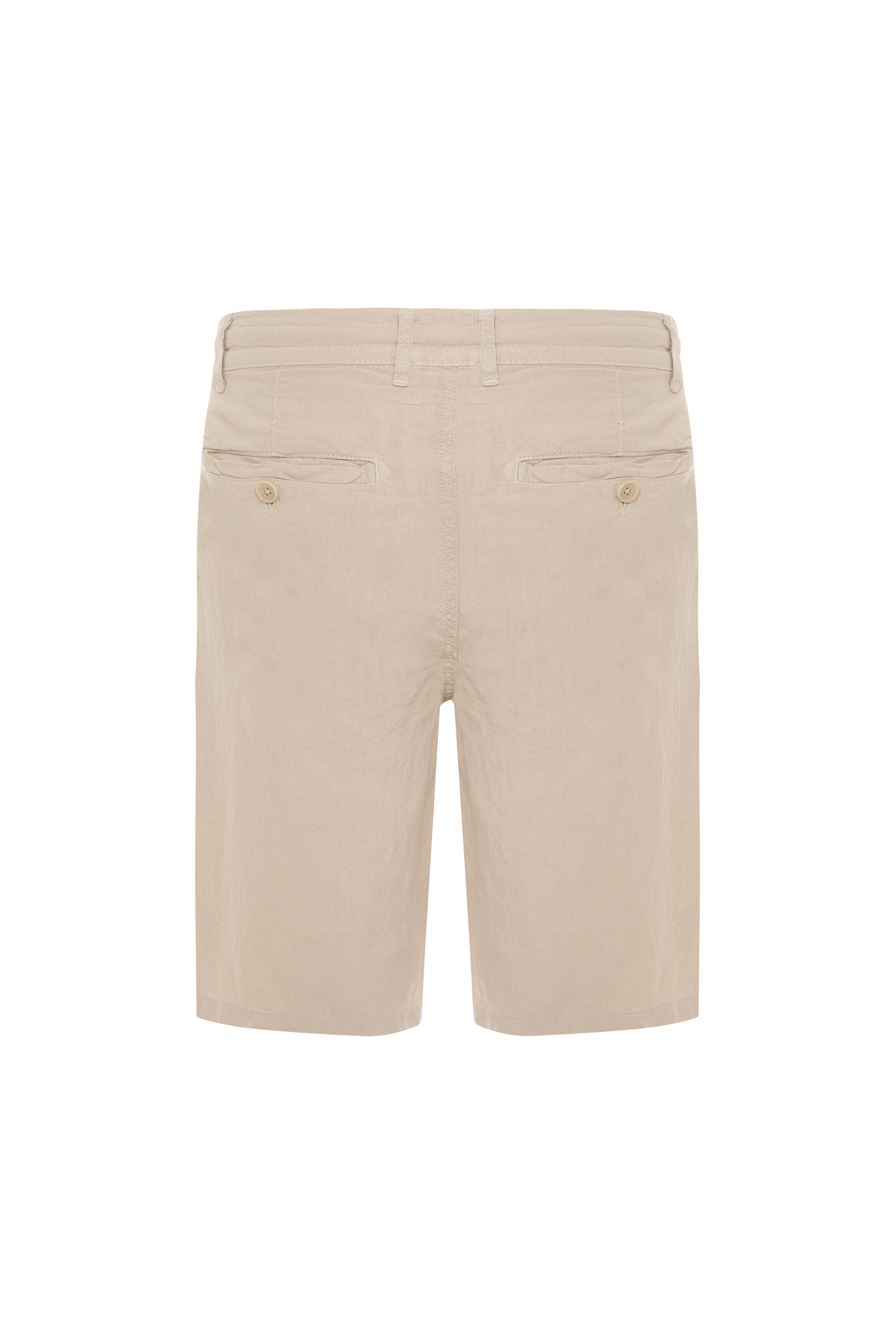 STRAIGHT FIT BAĞLAMALI KETEN ŞORT