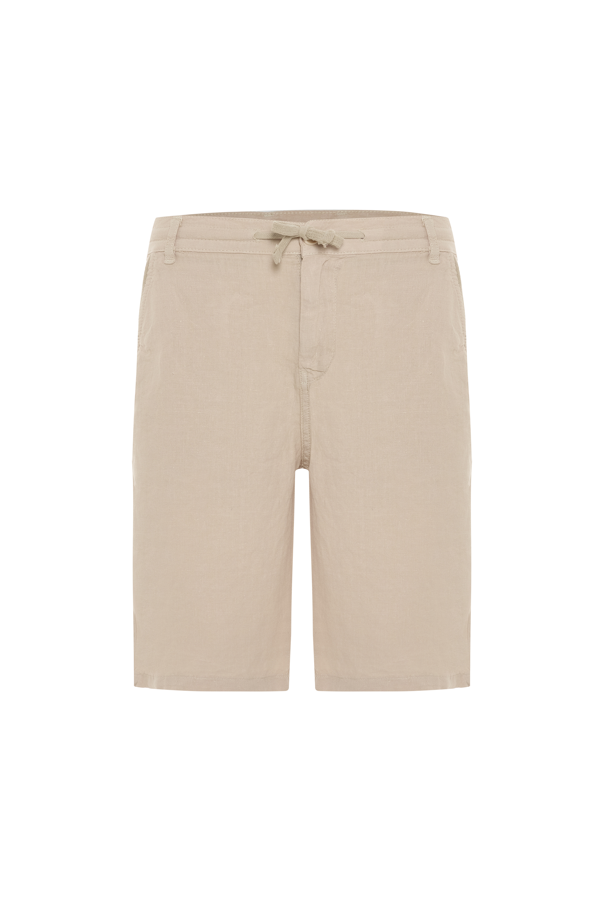 STRAIGHT FIT BAĞLAMALI KETEN ŞORT