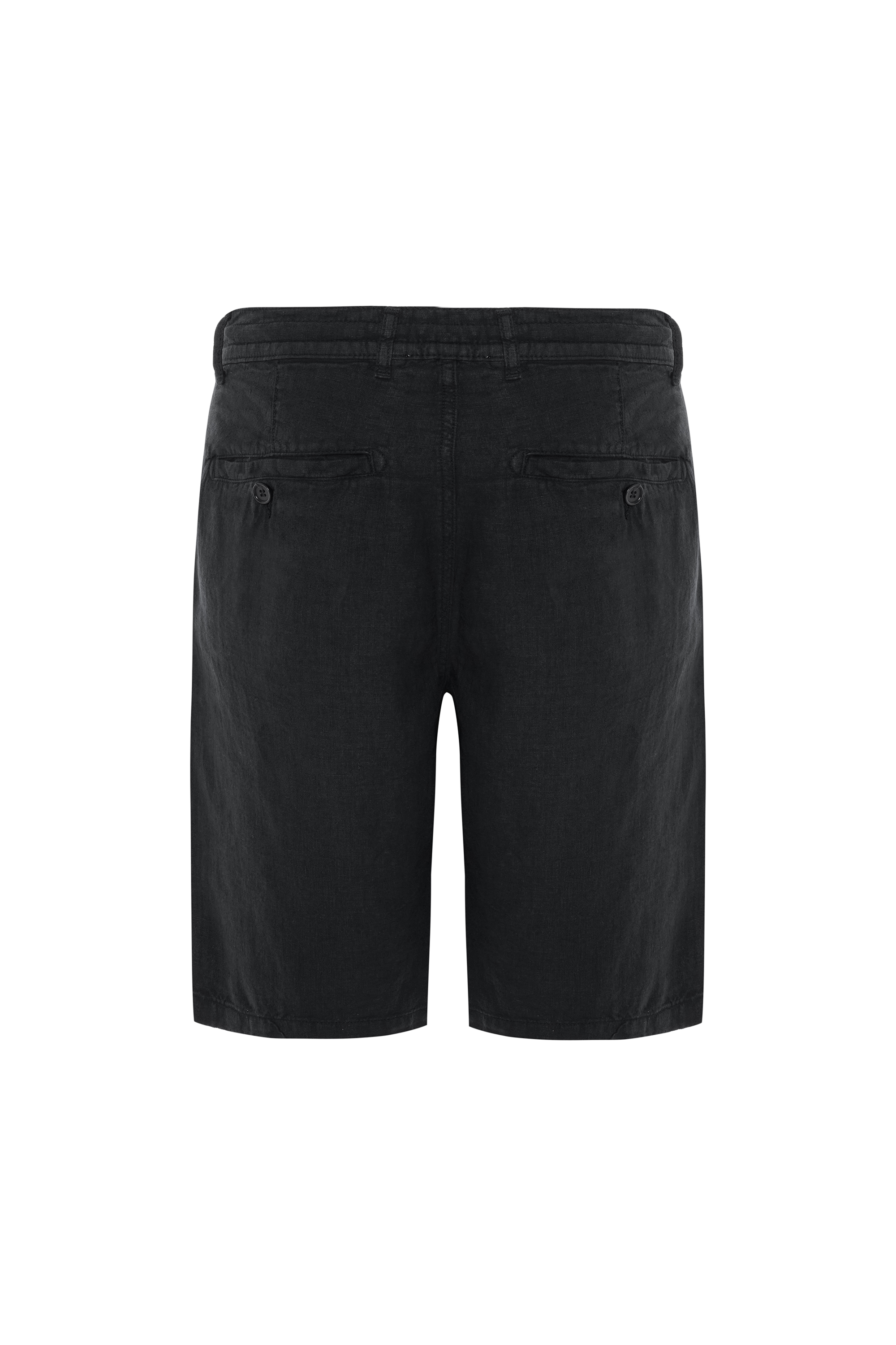 STRAIGHT FIT BAĞLAMALI KETEN ŞORT