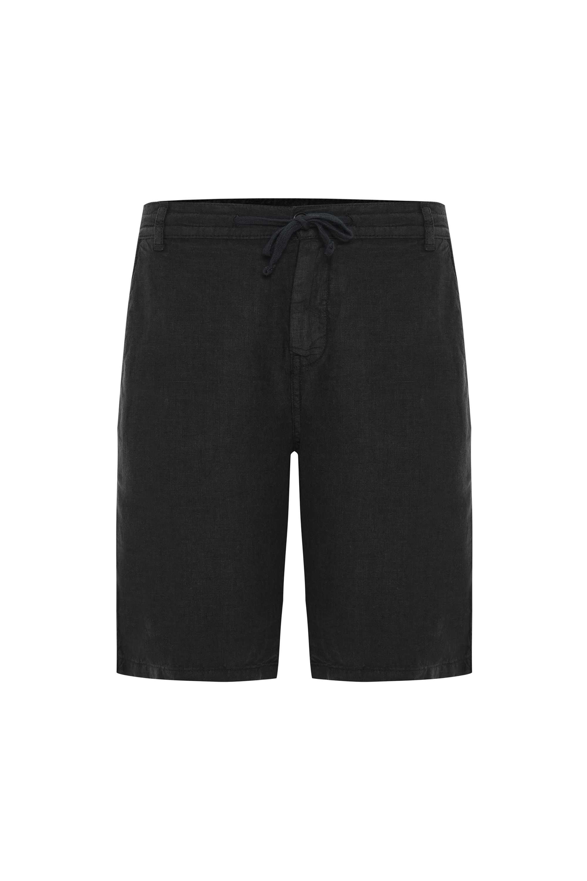 STRAIGHT FIT BAĞLAMALI KETEN ŞORT