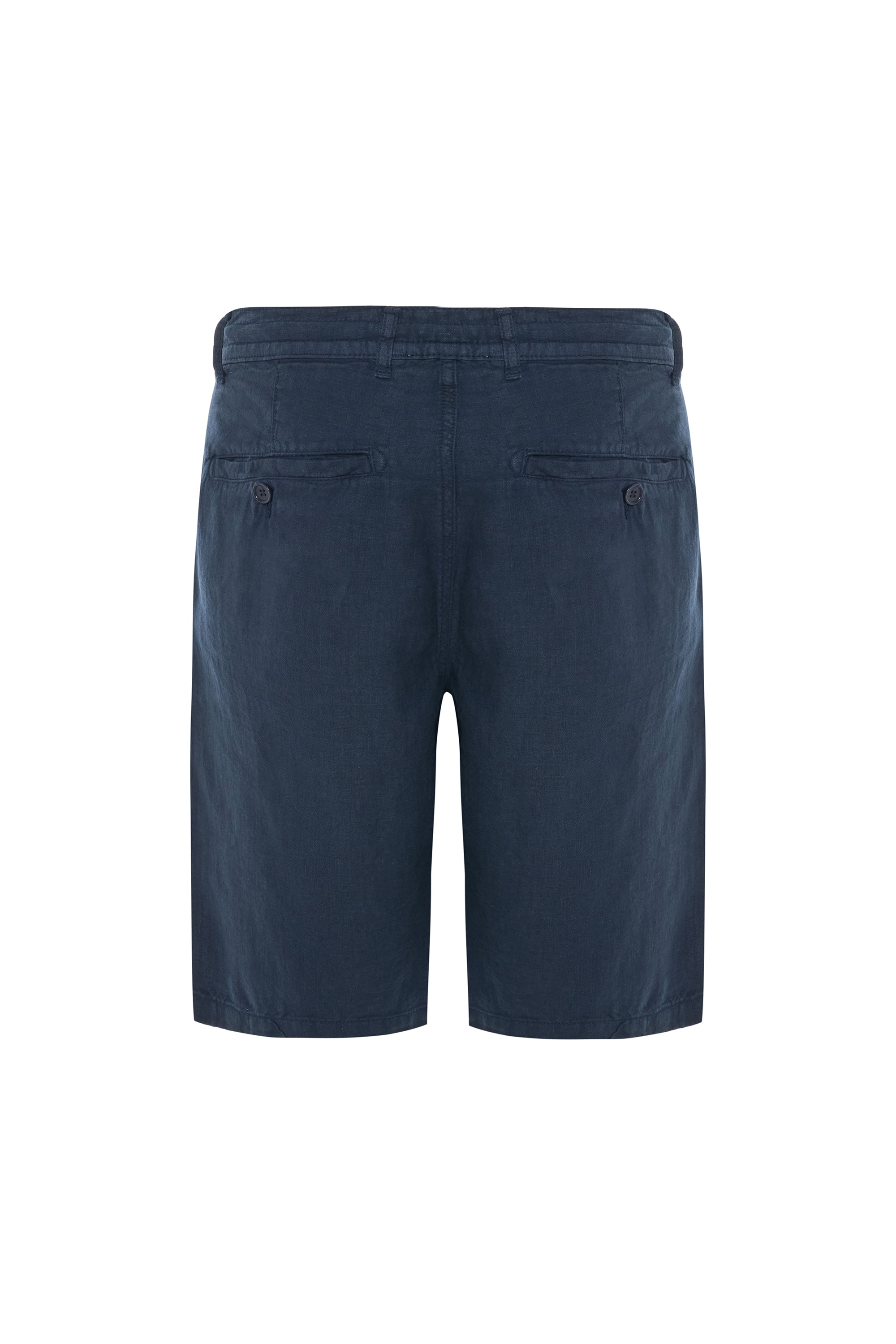 STRAIGHT FIT BAĞLAMALI KETEN ŞORT