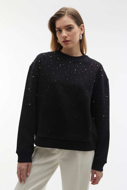  TAŞ İŞLEMELİ LOOSE FIT SWEATSHIRT