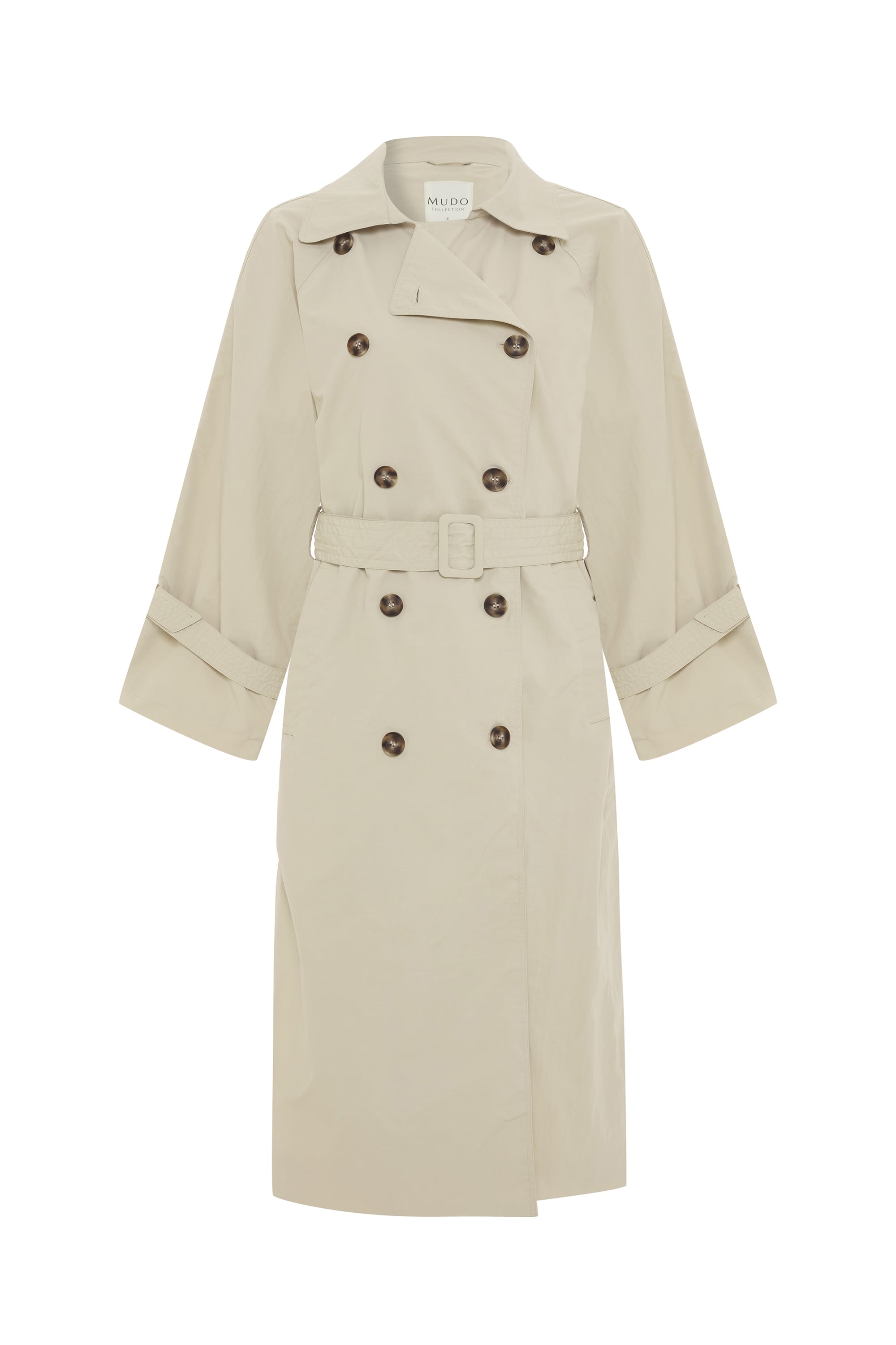 DÜĞMELİ BİLEĞİ KEMERLİ UZUN TRENÇKOT