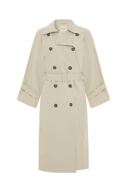  DÜĞMELİ BİLEĞİ KEMERLİ UZUN TRENÇKOT