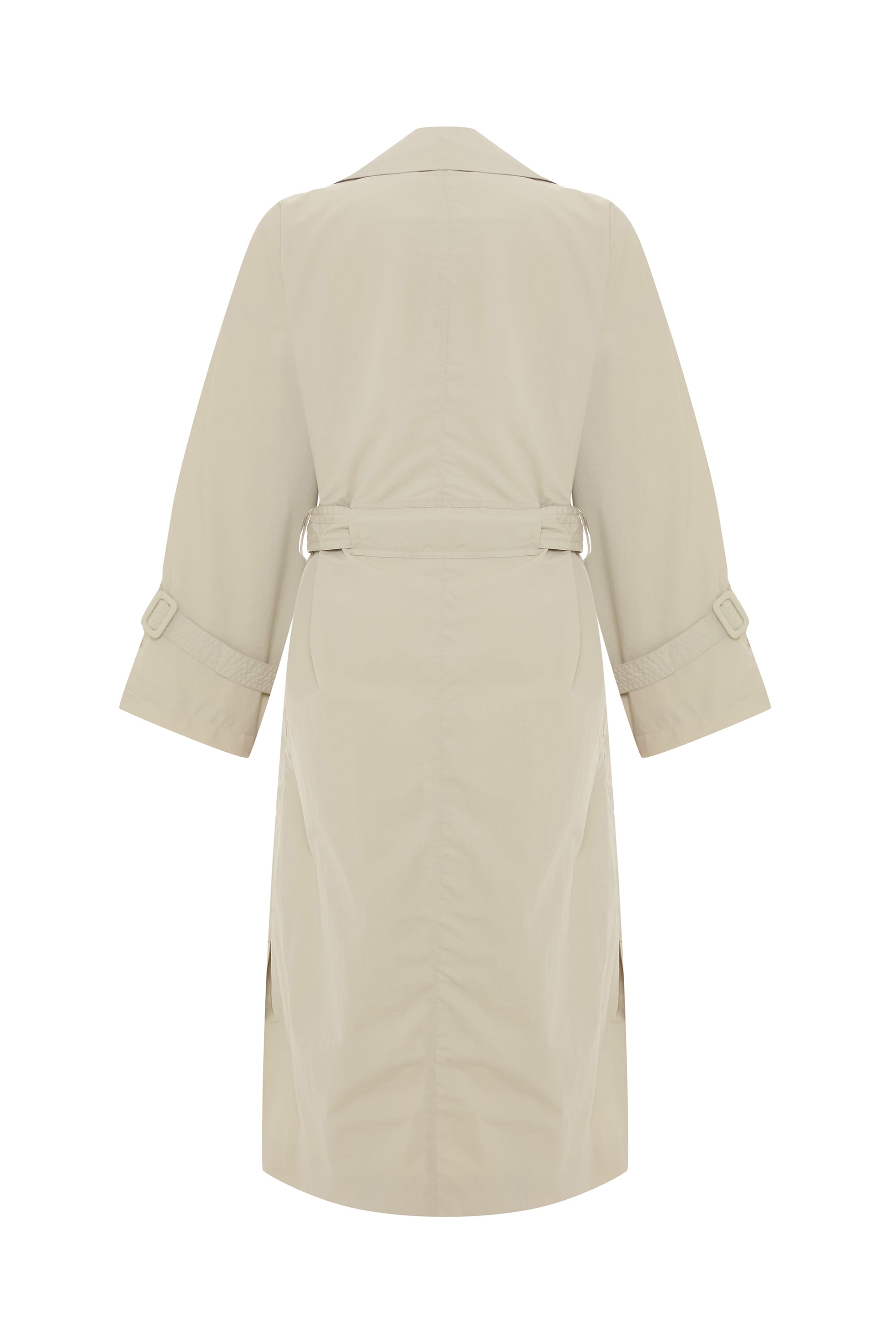 DÜĞMELİ BİLEĞİ KEMERLİ UZUN TRENÇKOT