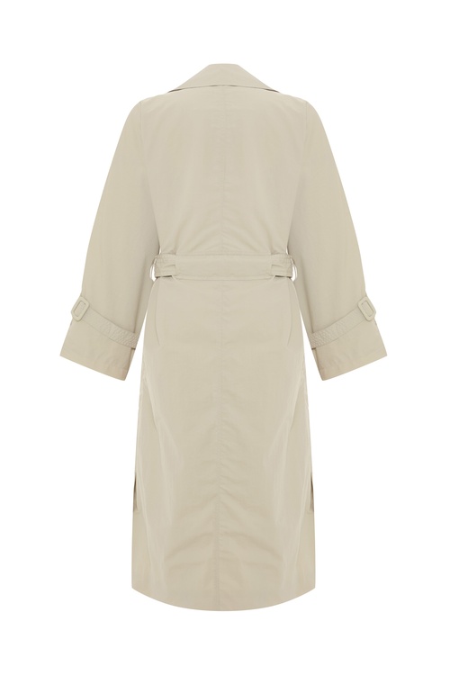  DÜĞMELİ BİLEĞİ KEMERLİ UZUN TRENÇKOT