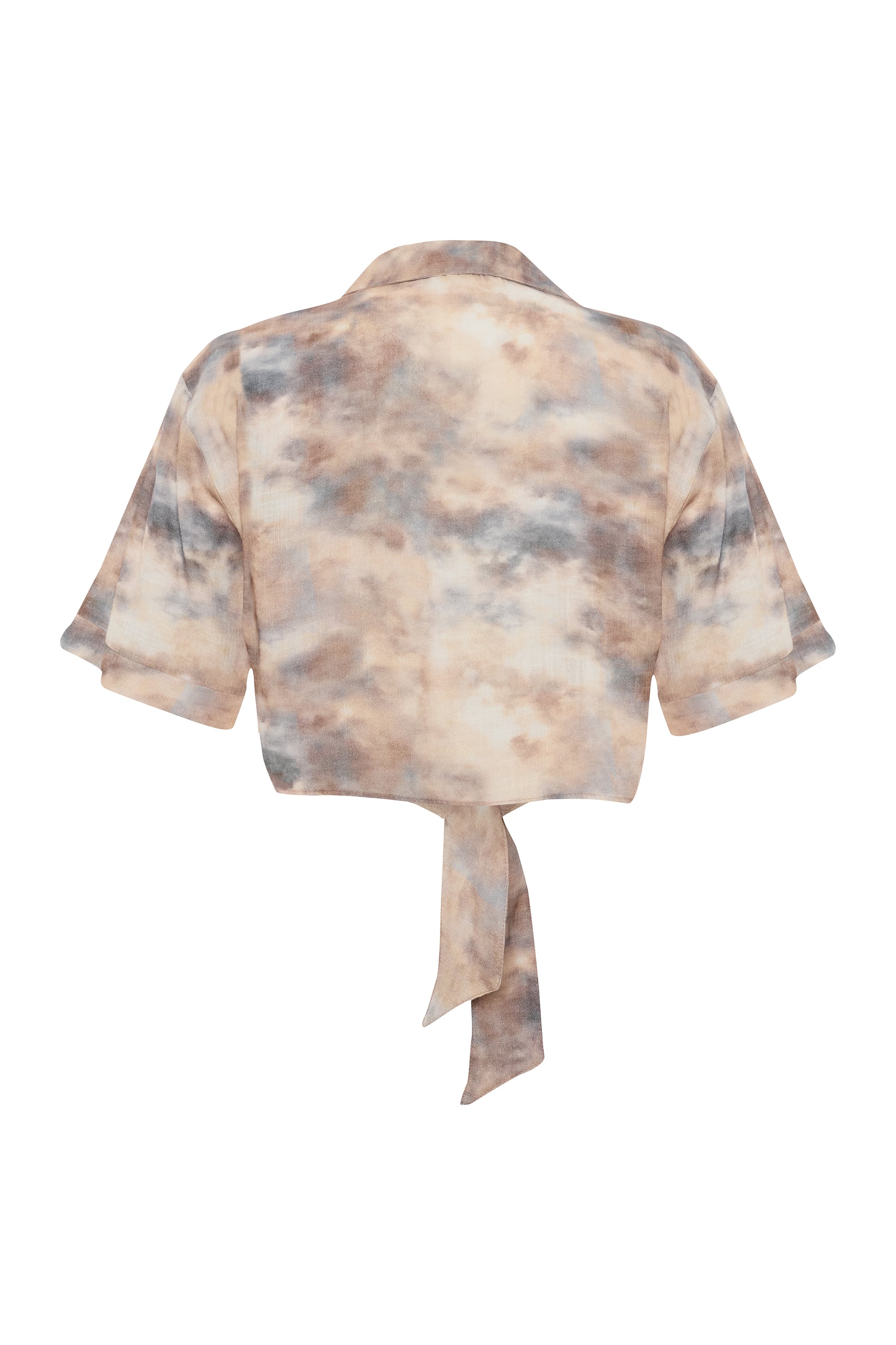 BASKILI BAĞLAMALI GÖMLEK BLUZ