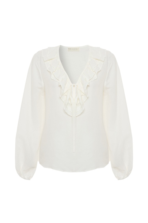  OVERSIZE V YAKA FIRFIRLI BLUZ