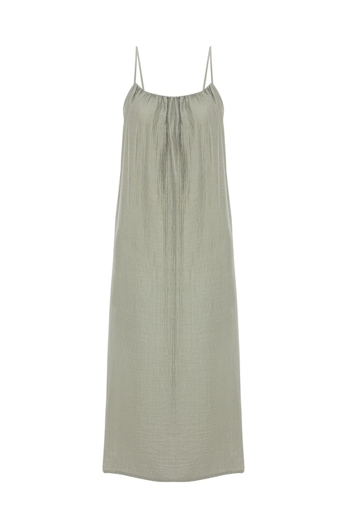  ASKILI KLOŞ MİDİ ELBİSE