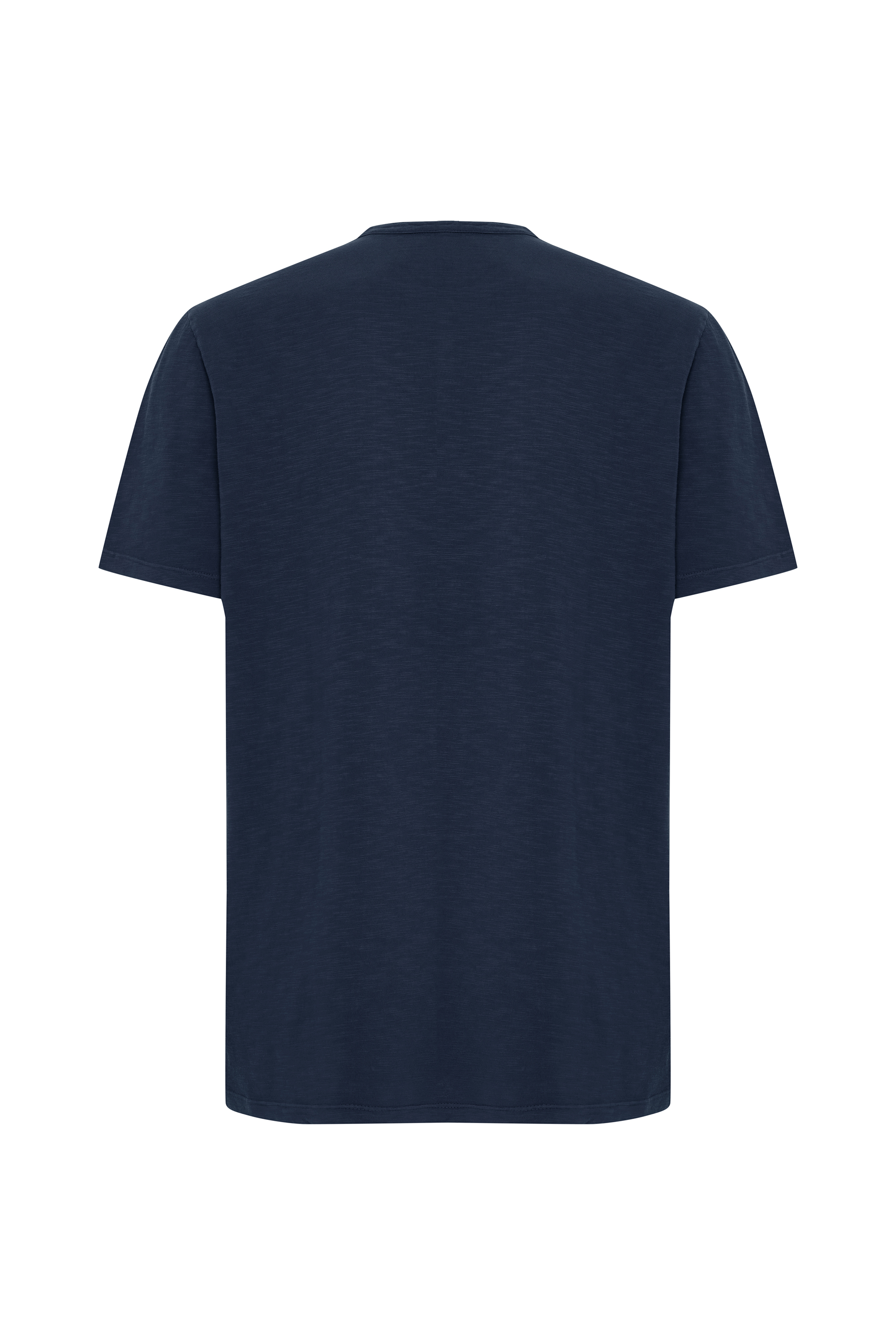 Erkek İndigo Düğmeli Henley Yaka T-Shirt
