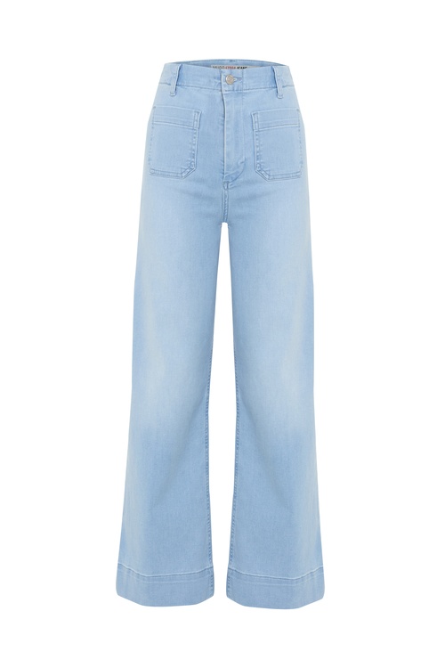  ÖN CEPLİ CROPPED FLARE JEAN PANTOLON