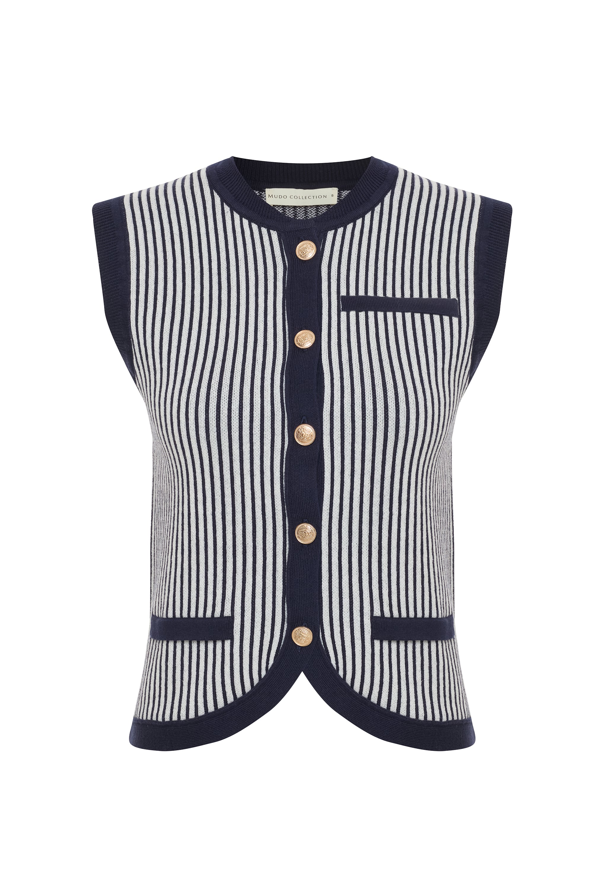 ÇİZGİLİ KOLSUZ TRİKO HIRKA